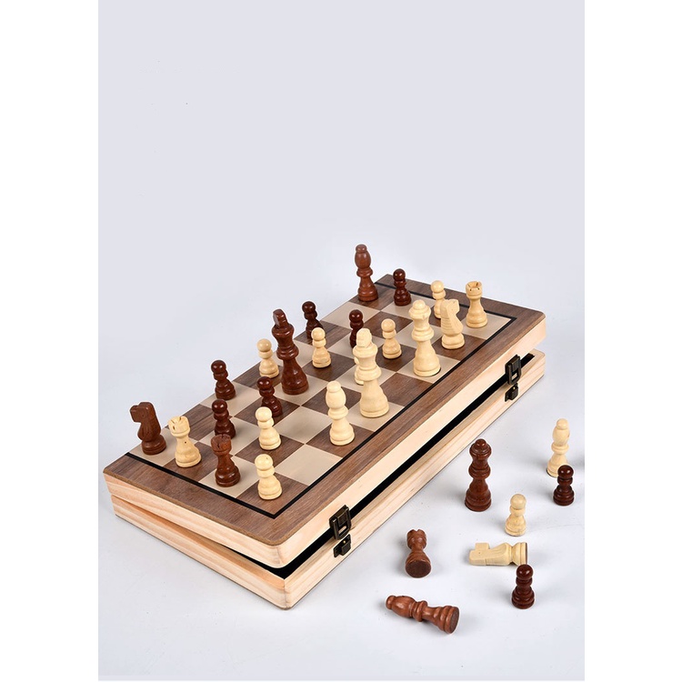 Bàn cờ vua nam châm bằng gỗ óc chó cao cấp kích thước 39x39 cm
