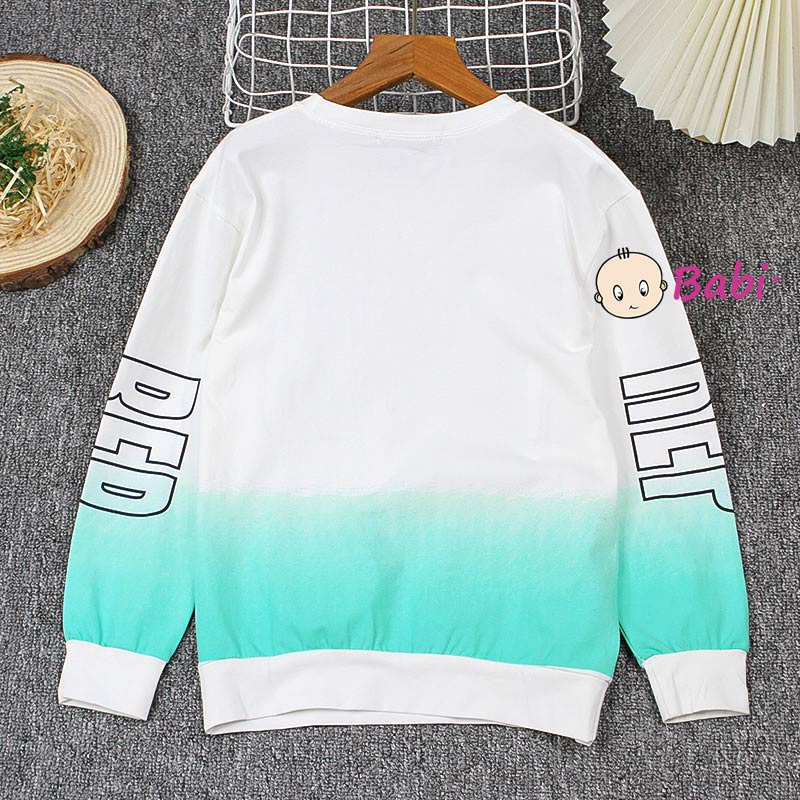 Áo sweater tay dài loang màu phong cách Hàn Quốc thời trang cho bé trai size đại 20-55kg