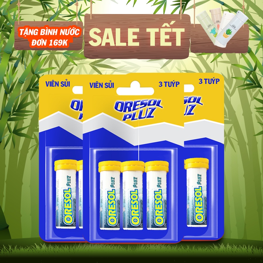 Viên sủi Oresol bù nước điện giải, tăng cường sức đề kháng, nâng cao sức khỏe, hỗ trợ miễn dịch (3 tuýp)
