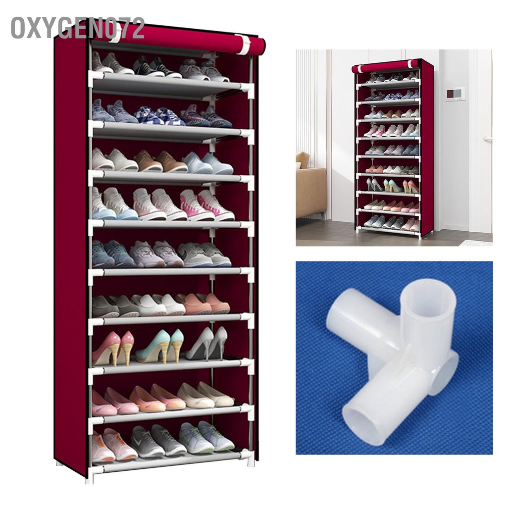 Tủ vải đựng giày dép khung inox 10 tầng bằng vải 3D, tủ vải đựng giày tiện lợi - Chống Bụi Chịu Lực Mạnh Đựng Ổn Định Cho Gia Đình - Oxygen072
