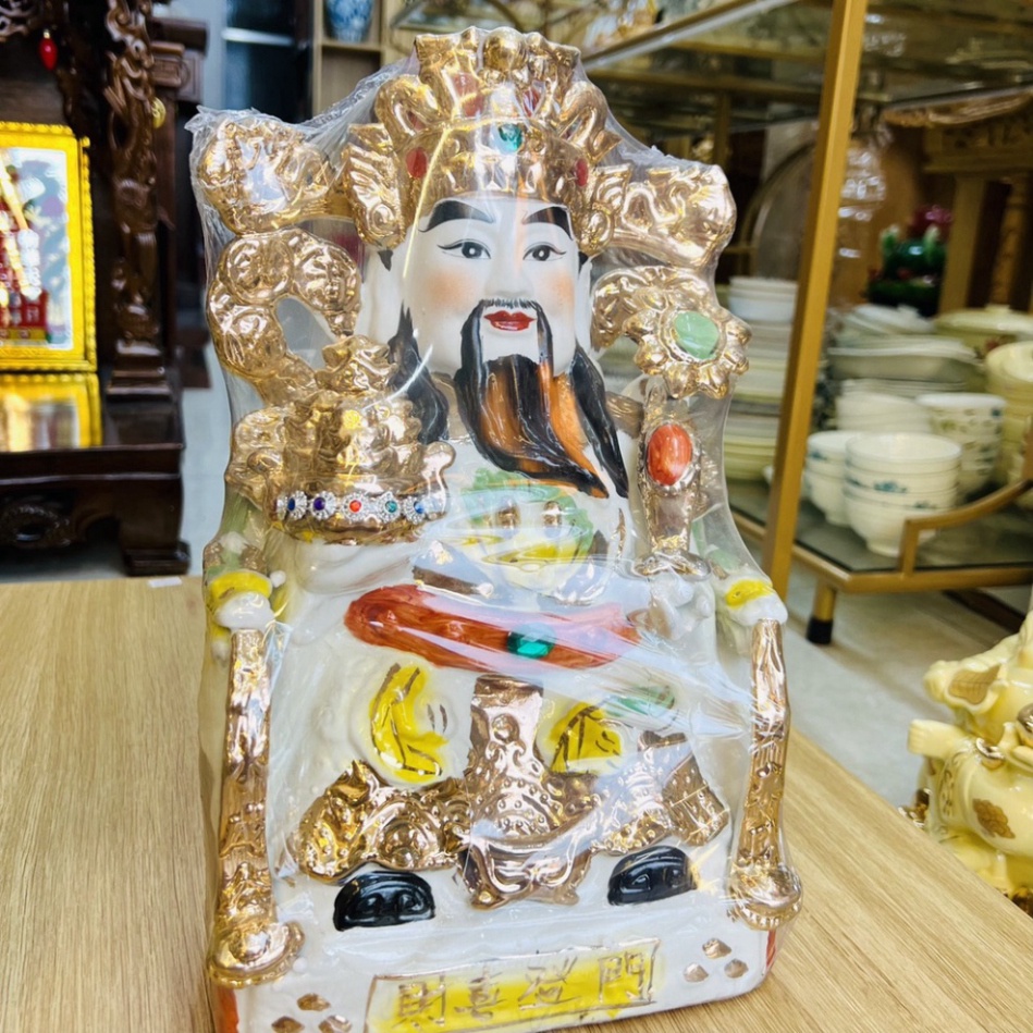 Tượng Ông Thần Tiền Đẹp Giá Rẻ Chất Liệu Gốm Sứ Cao Cấp Có Vị Trí Nạp Cốt