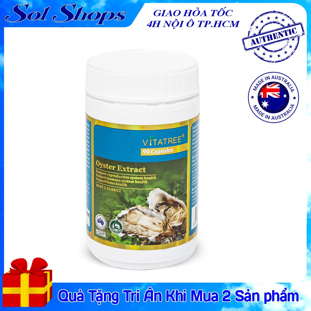 Viên uống tinh chất hàu Vitatree Oyster Extract Úc tăng cường sinh lý nam - Hộp 90 viên Sol Shops