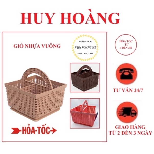 Giỏ Nhựa Vuông - Giỏ Đựng Phụ Kiện Nối Mi - Dụng Cụ Nối Mi - Huy Hoàng Mi