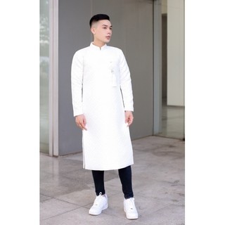 áo dài gấm trắng