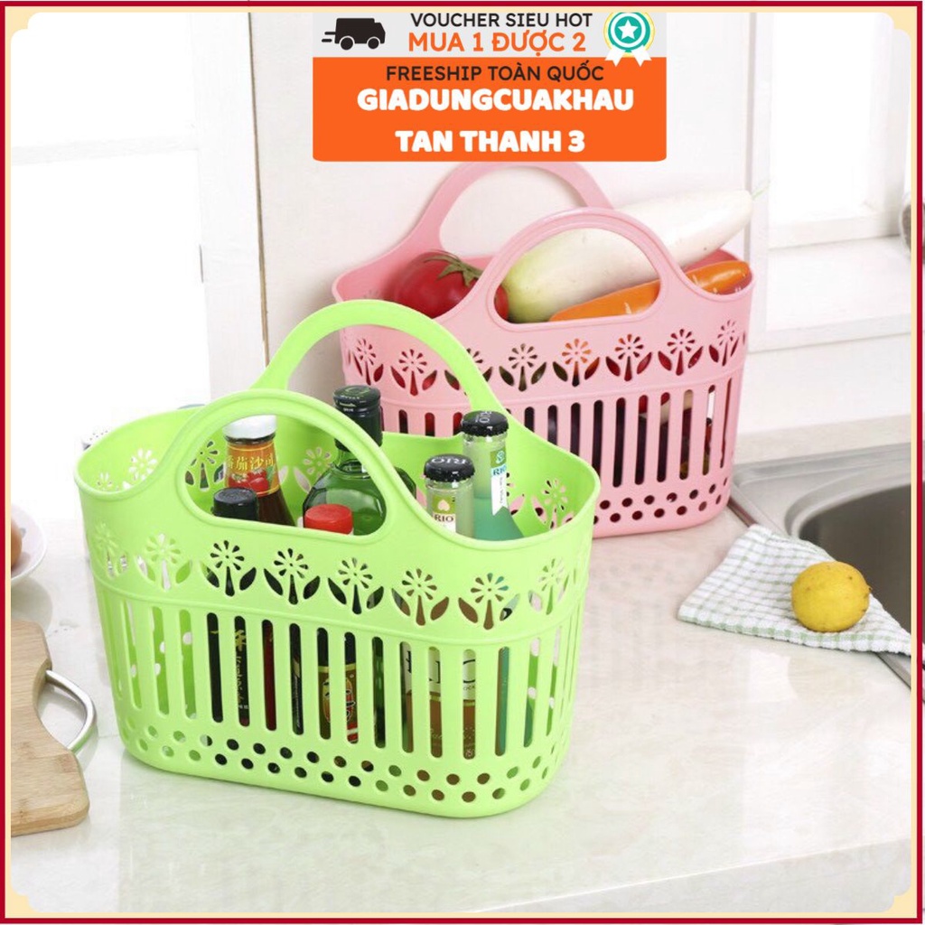 Giỏ, làn đi chợ xách tay bằng nhựa giá rẻ