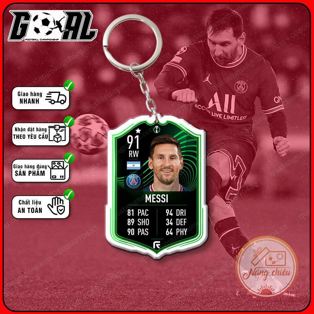 Móc khóa cầu thủ Leo Messi cao cấp hiện đại, phụ kiện treo balo túi xách đẹp hot trend yêu thích nhất CLB PSG[3169-3191]
