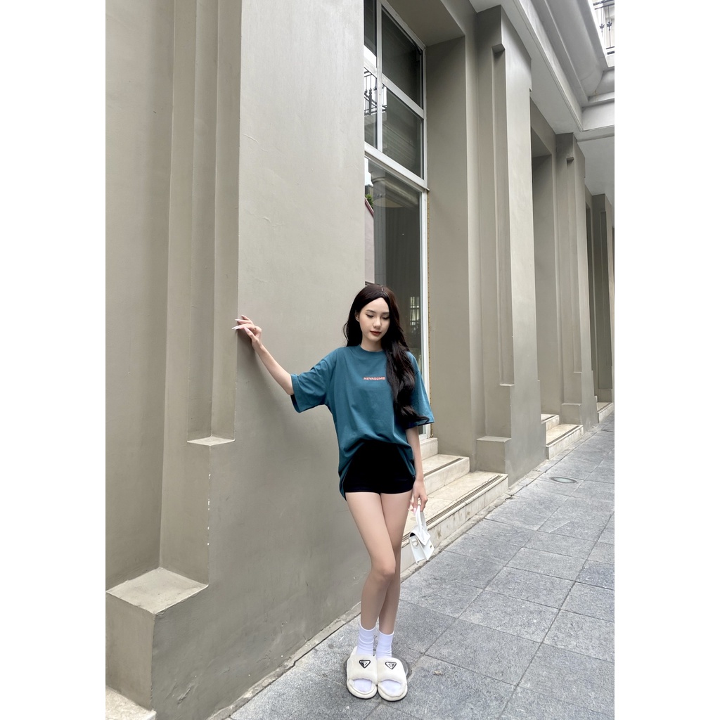 Áo Thun Oversize Local Brand NEVASOME Signature v2 Xanh Mòng Két Cotton Tay Lỡ Form Rộng Nam Nữ