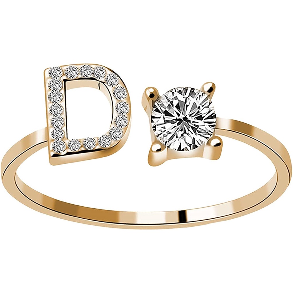 Nhẫn Hở Khắc 26 Chữ Cái Đính Đá Thời Trang Cho Nữ