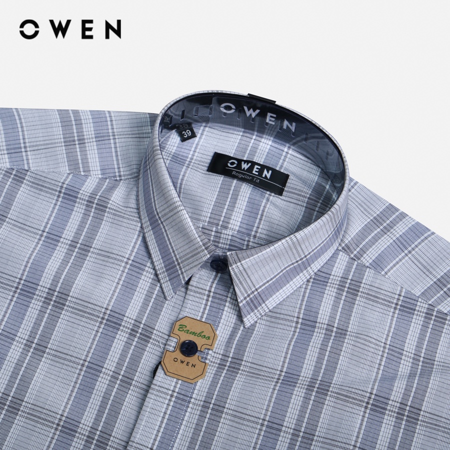 OWEN - Áo sơ mi dài tay Regular Fit màu ghi Bamboo - AR221269DT