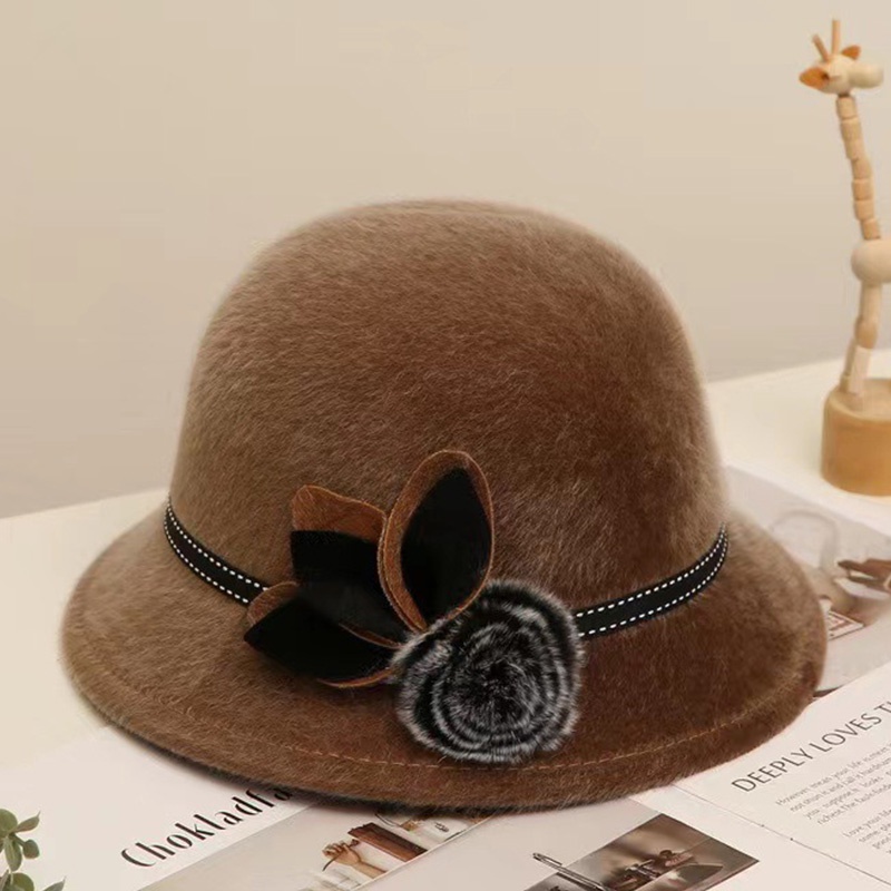 Mũ Len Fedora Đính Nơ Phong Cách Vintage Thanh Lịch Cho Nữ