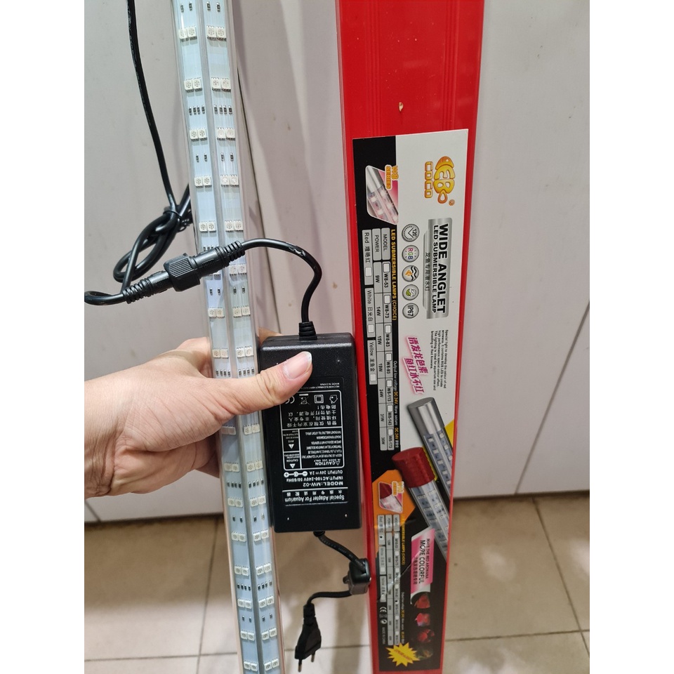 Đèn LED bóng màu đỏ T10 (model V10) 75cm, 95cm, 1m2, 1m5, 1m8 tanning cho cá rồng Huyết Long