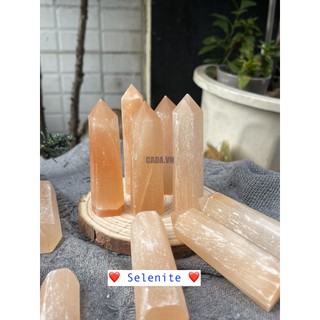 Orange Selenite Point | Trụ đá selenite cam | Trụ đá thanh tẩy, healing, sưu tầm| CADA DECOR