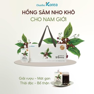 Thực phẩm bổ sung hồng sâm nho khô hỗ trợ giải rượu, giải độc gan