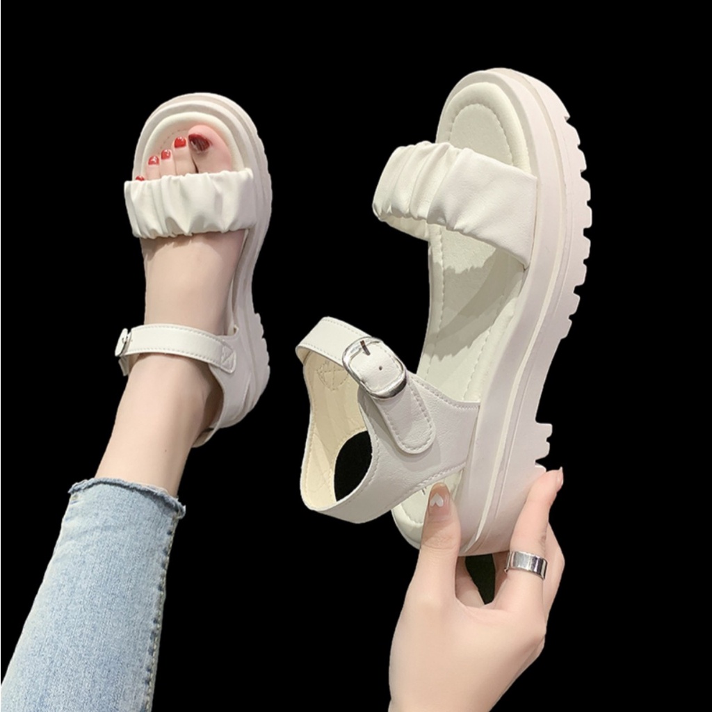 Dép Sandal Nữ Quai Hậu Nhún Xinh Xắn Cực Êm Chân Đế PU Siêu Nhẹ