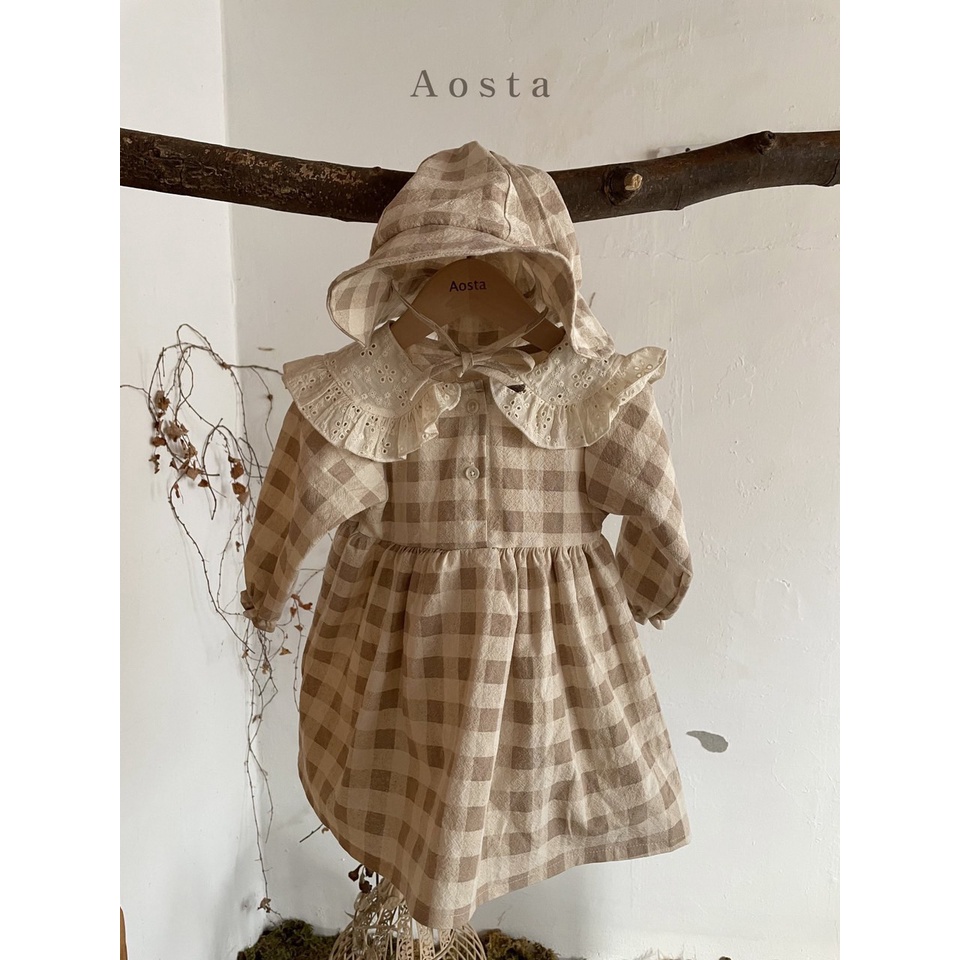 Đầm Caro Cổ Viền