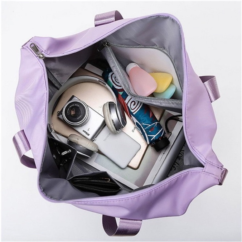 Túi du lịch gấp gọn 2 tầng chất vải dù chống thấm nước bền đẹp quai đeo chắc chắn