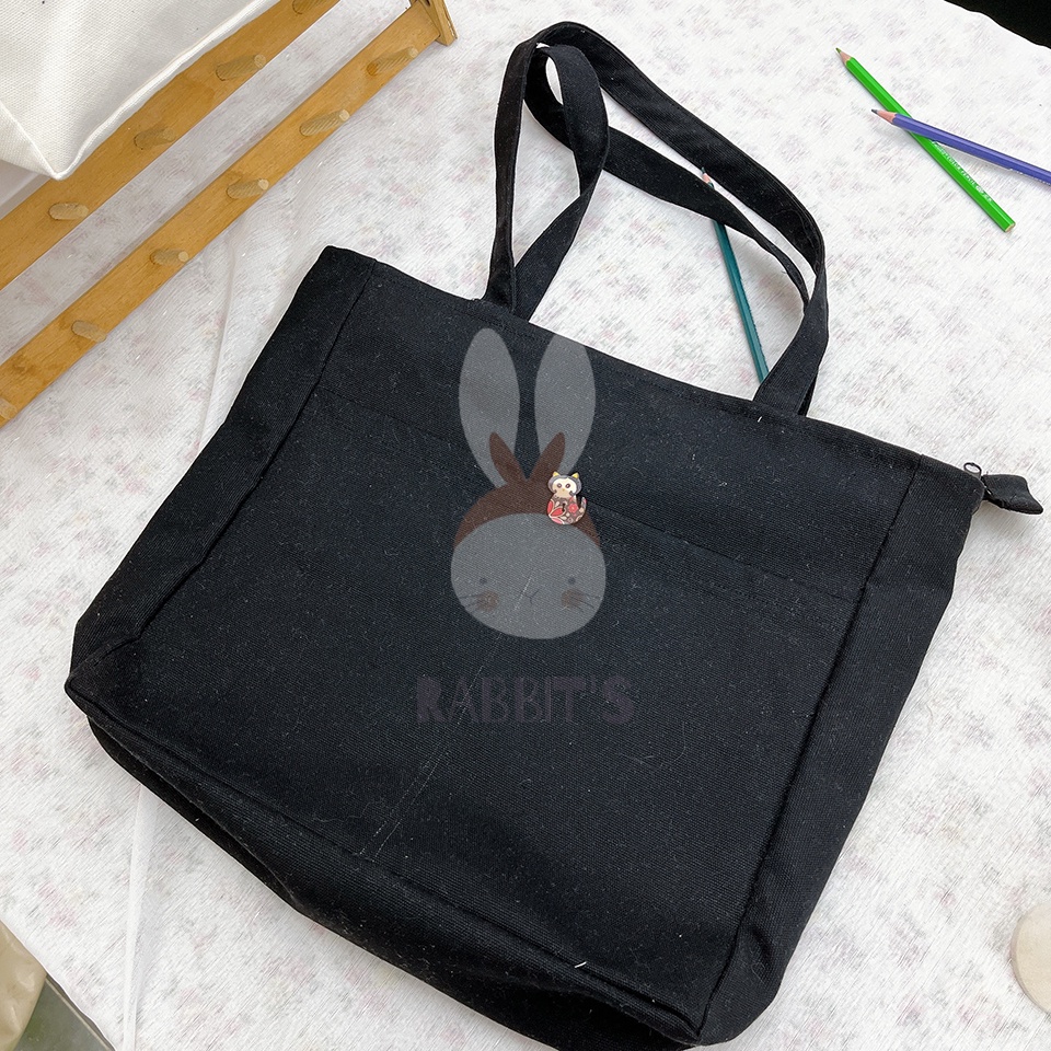 Túi Xách Đeo Vai Vải Canvas Phong Cách Vintage Hàn Quốc