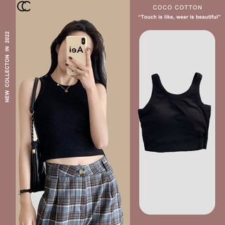 Áo croptop ba lỗ nữ COCOCOTTON cao cấp CC21