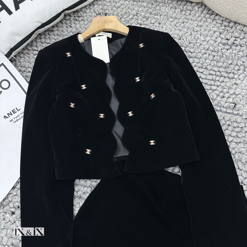 Set váy nhung chace cao cấp