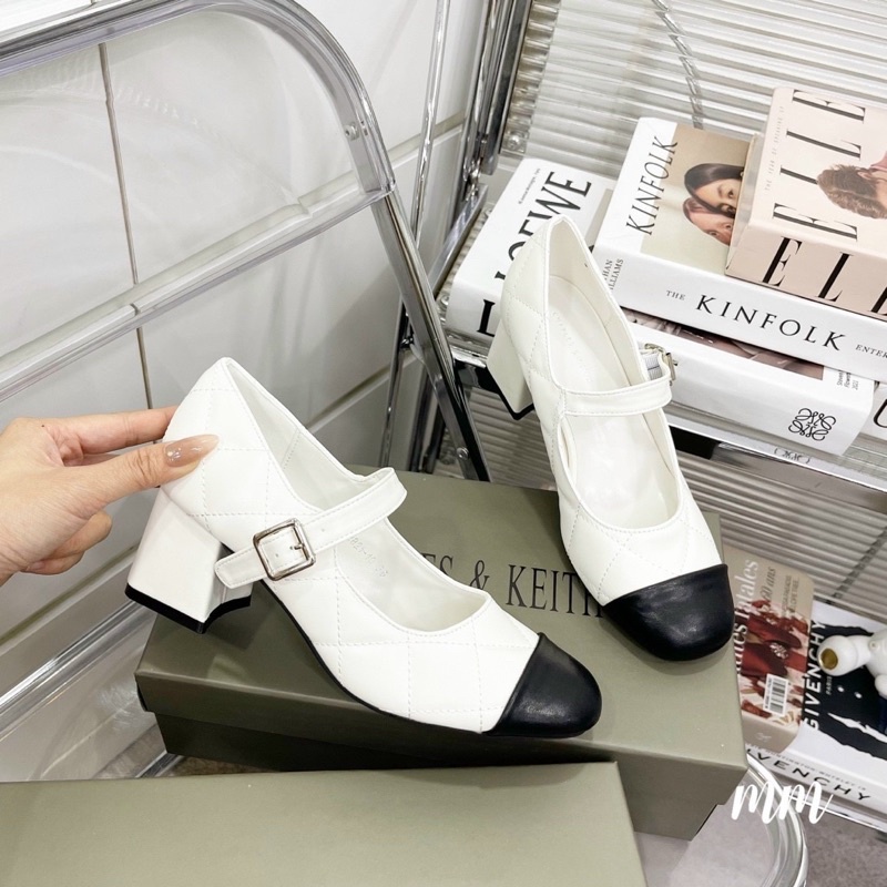 Giày búp bê nữ CNK chám mũi tròn 2 màu