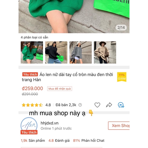 New Áo Len Xanh Lá