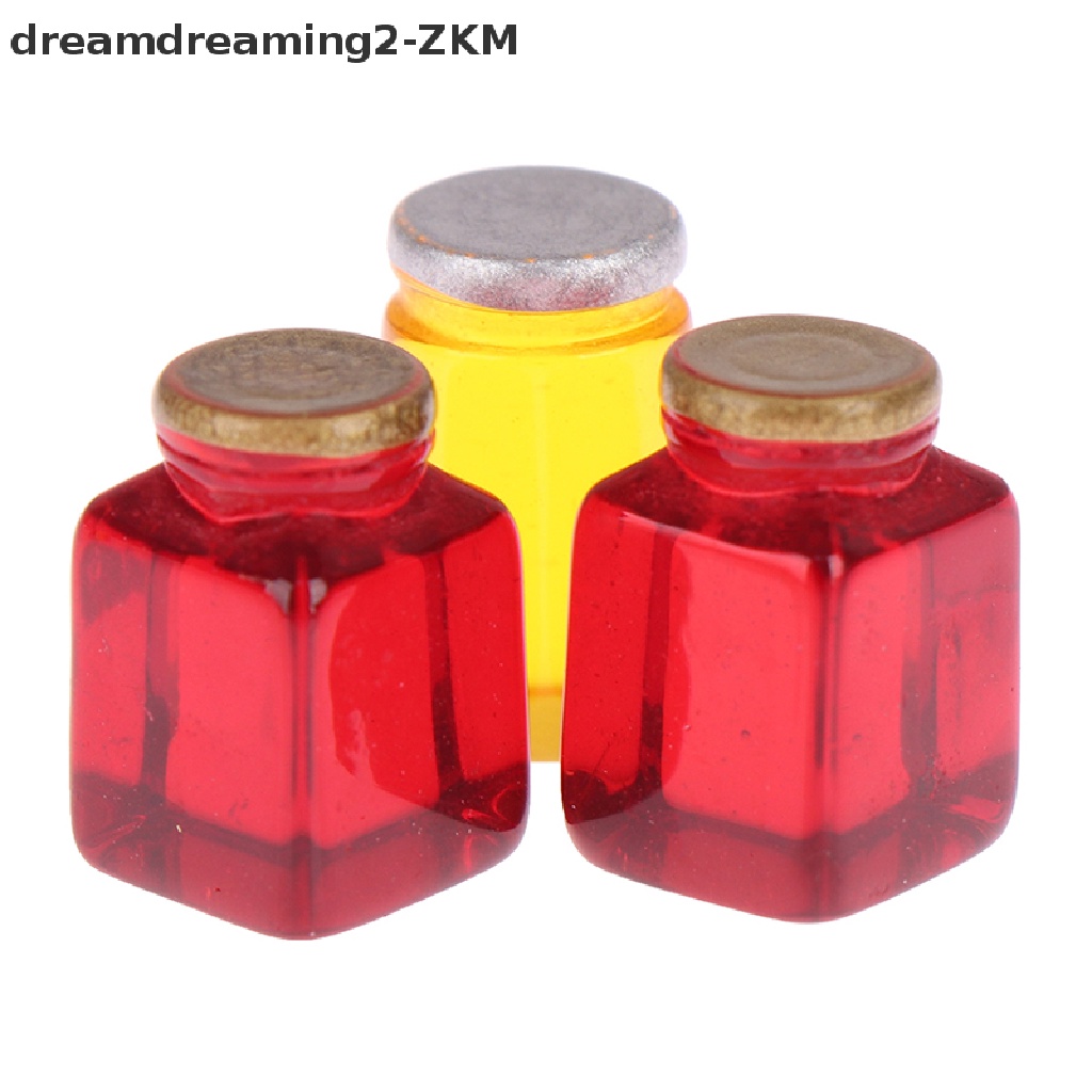 [dreamdreaming] 3pcs 1/12 Doll House Simulation Jam Bottle Honey Pot Mini Home Kitchen Toy [zkm]
