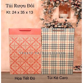 10 Túi giấy đựng quà - túi đựng quà tặng - Túi Đựng Rươu Đôi