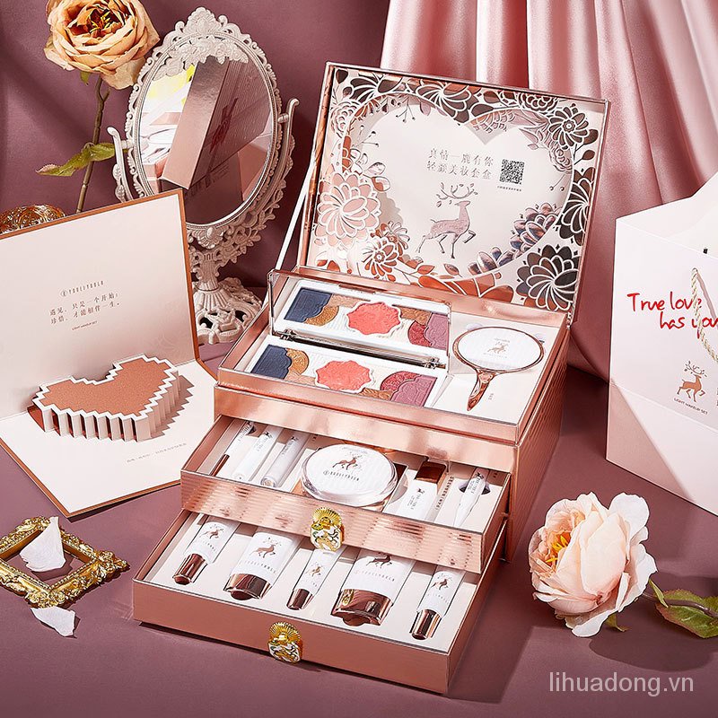 Authentic Juli Jura Một con nai có bộ trang điểm chăm sóc da của bạn Bộ trang điểm 20 mảnh Giáng sinh Valentine Quà tặng trang điểm Hộp quà tặng thiết yếu cho vợ Ngày lễ tình nhân Sản xuất tại Trung Quốc 520 Quà tặng Valentine