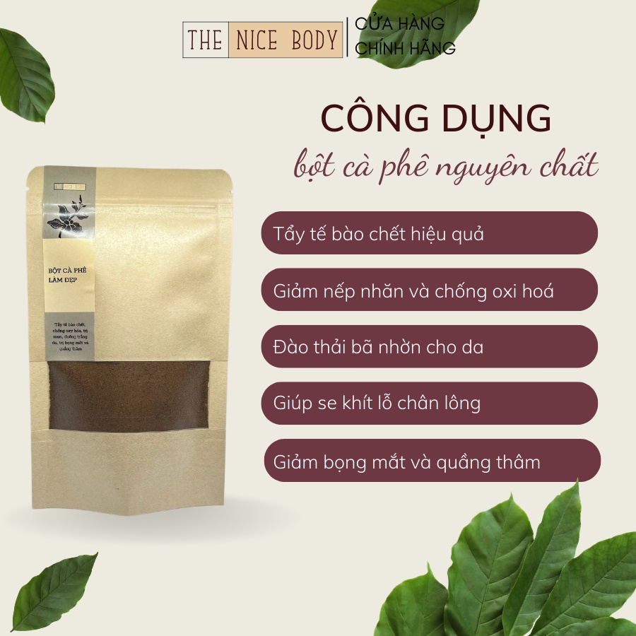 Combo 3 Loại Bột Tẩy Tế Bào Chết, Bột Đậu Đỏ, Bột Cám Gạo, Bột Cà Phê Nguyên Chất, Hữu Cơ 100%