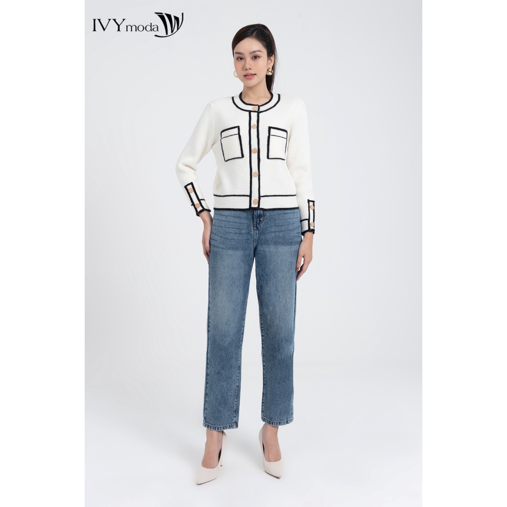 Quần jeans nữ dáng baggy IVY moda MS 25M7821