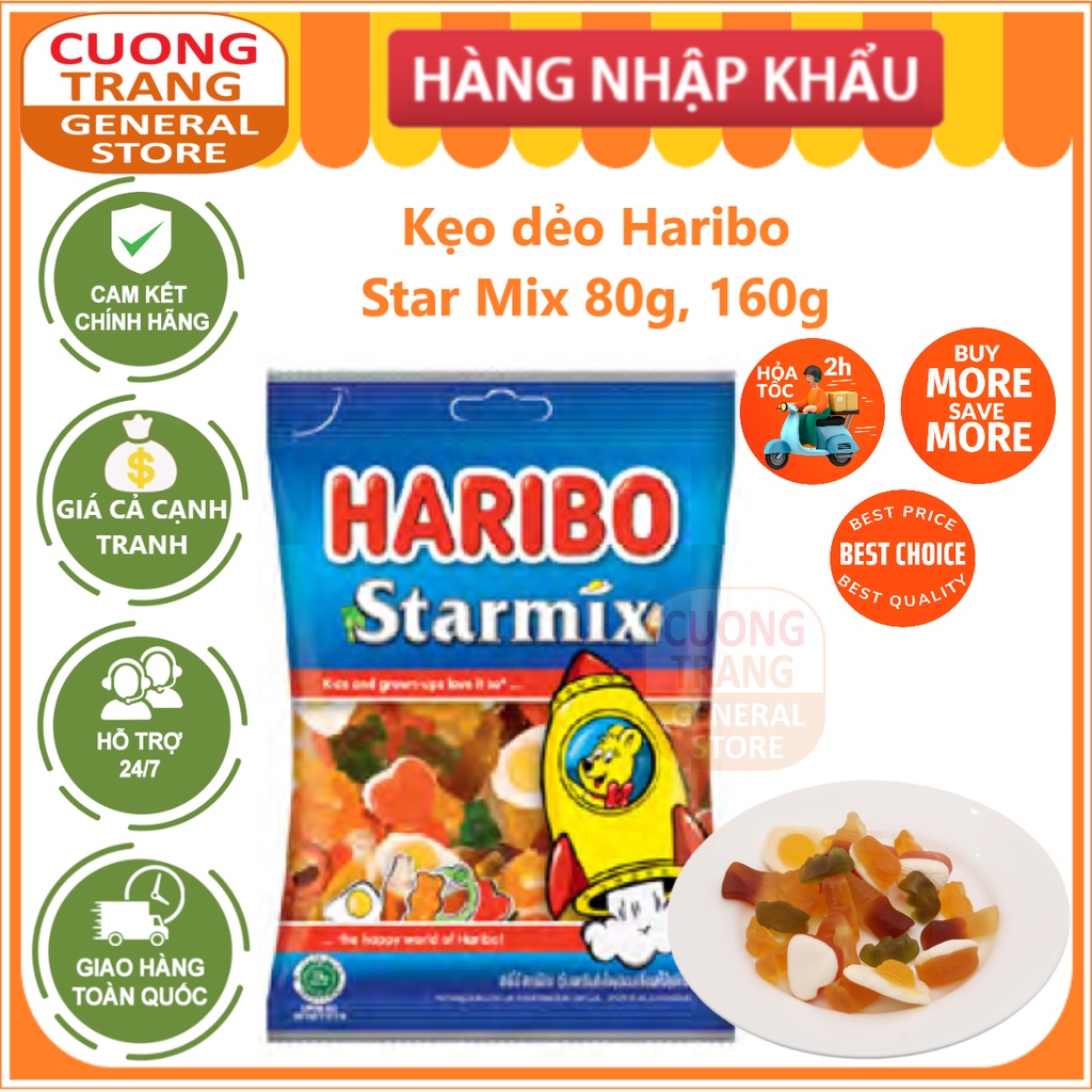 Kẹo dẻo Haribo Star Mix 80g, 160g