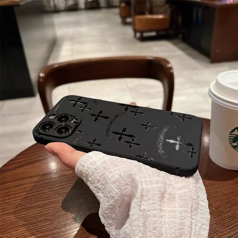 Ốp Điện Thoại Silicon Hình Thánh Giá Màu Đen Cho Iphone 11promax 12pro 13pro 8plus xsmax 13pro 12 xr 78p 8WSQ