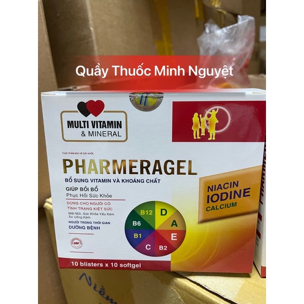 Pharmeragel bổ sung Vitamin b1 b6 b12 bổ sung dưỡng chất, nâng cao thể lực, người suy nhược cơ thể, chán ăn,mệt mỏi