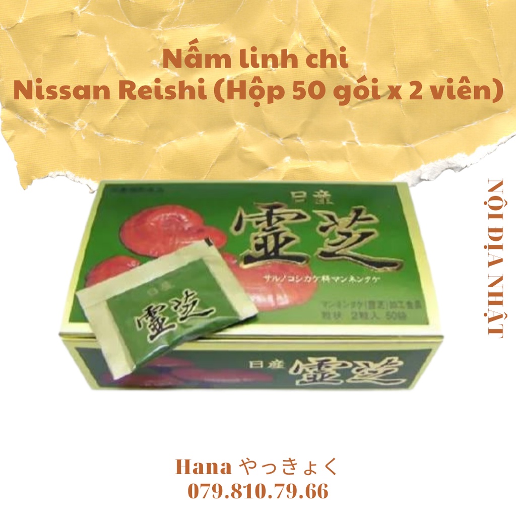 (ORDER BILLBACK) Viên uống Nấm Linh Chi Nissan Reishi (Hộp 50 gói x 2 viên)