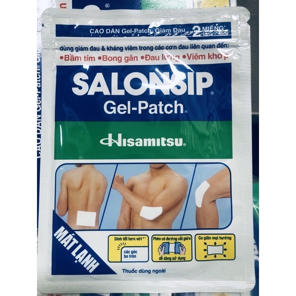 miếng dán salonsip Gel-patch mát lạnh hisamitsu (cao dán salonsip giảm đau: bầm tím, bong gân, đau l