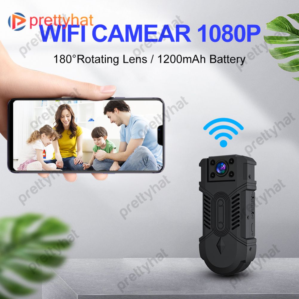 Wd18 Camera Thân Wifi Mới Camera Bí Mật Hd Camera Mini Không Dây Xoay 180 Độ Giám Sát Máy Quay Ghi Hình Bỏ Túi 1080P Prettyhat