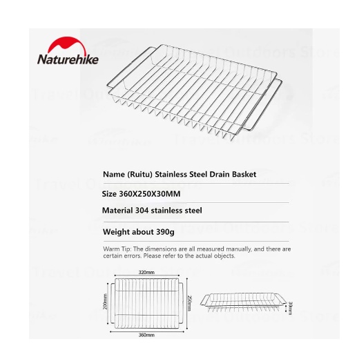 Rổ thoát nước bằng thép không gỉ cho bàn IGT NatureHike CNH22SN004