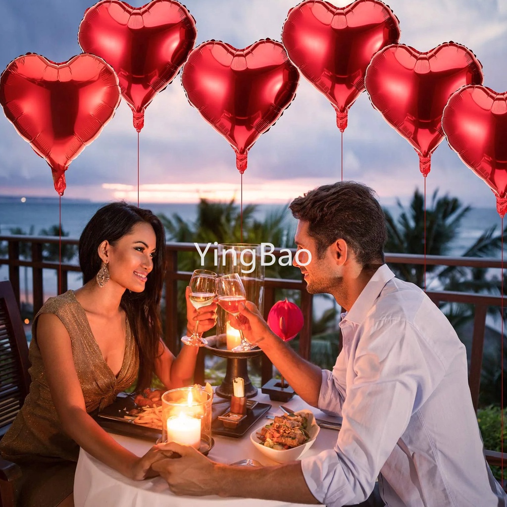 Set 5 Bong Bóng Hình Trái Tim 18 "Trang Trí Tiệc Cưới / Sinh Nhật / Đính Hôn Lãng Mạn