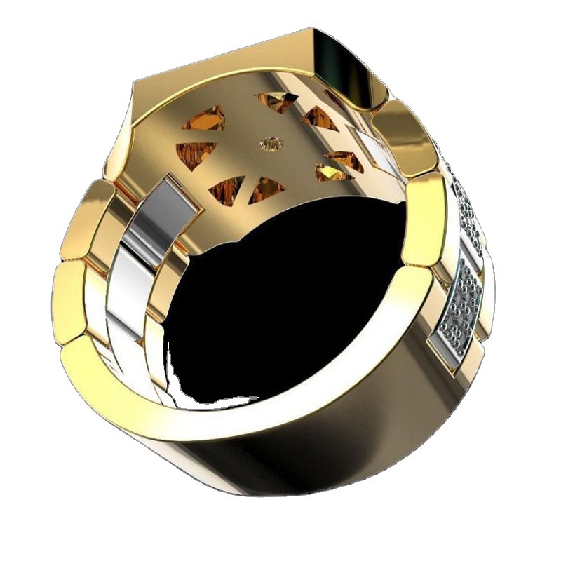 Nhẫn Nam Đính Đá Zircon Phong Cách Âu Mỹ