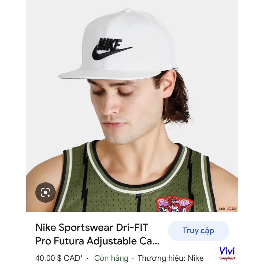 Nón nik.e snapback màu trắng thời trang,mũ snapback logo nik.e Dri-Fit Pro Sportswear White thể thao nam nữ