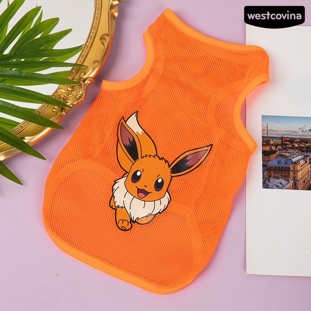 [COD]♘Áo Siêu Mỏng Bằng Polyester Mềm In Họa Tiết Hoạt Hình Cho Thú Cưng