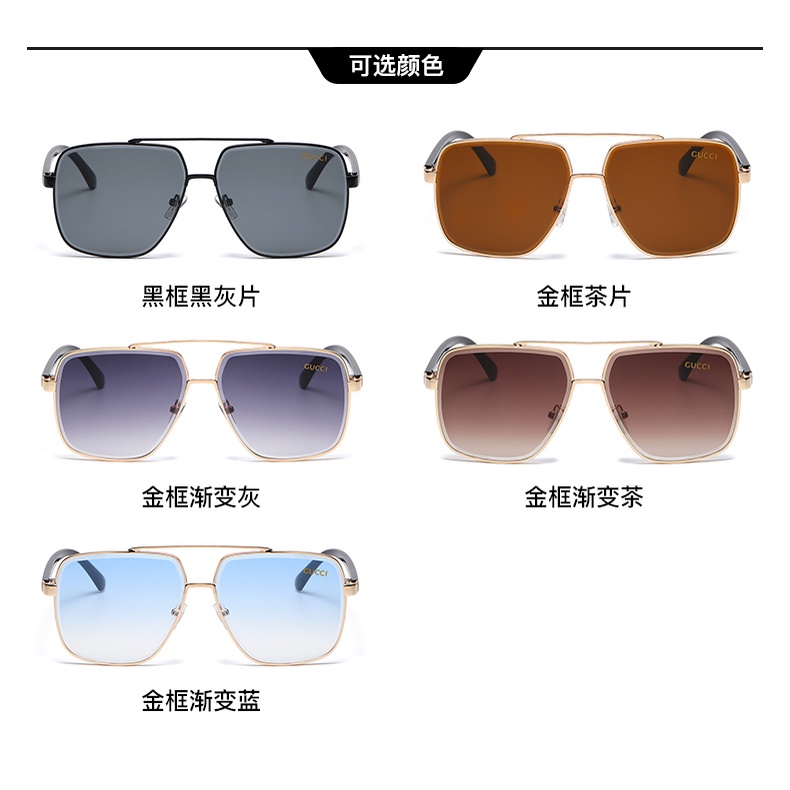 Kính Mát Vuông Chống Tia uv400 Thương Hiệu Gucci Phong Cách Cổ Điển Dành Cho Nam