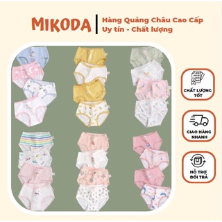 Set 4 quần chip tam giác bé gái quần lót trẻ em cotton cao cấp mềm mịn