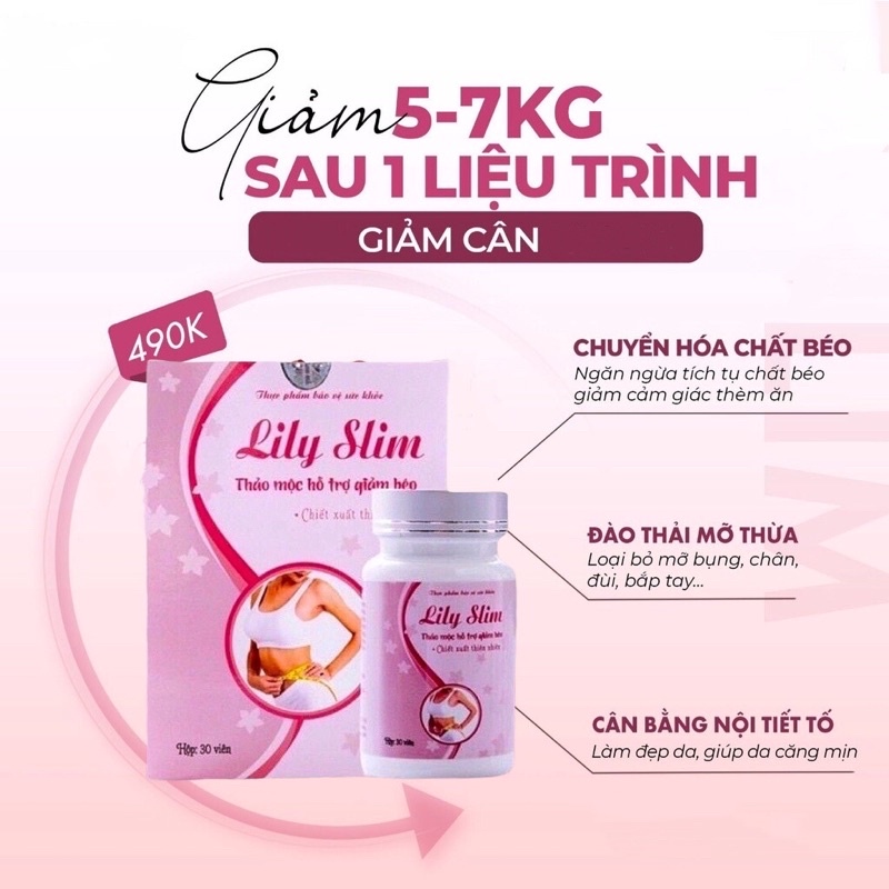 Giảm Cân LiLy Slim Hộp 30v An Toàn Không Tác Dụng Phụ