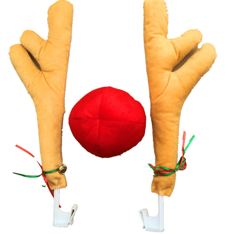 Bộ sừng mũi tuần lộc trang trí xe hơi ô tô mùa Noel - loại đơn giản