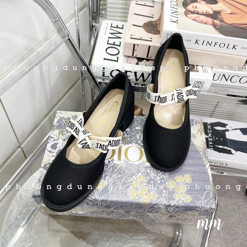 Giày búp bê dio vải gân 3p quai chữ gullbox bill túi