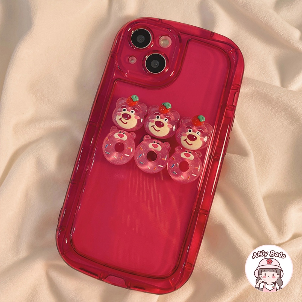 Ốp Điện Thoại TPU Mềm Trong Suốt Chống Mồ Hôi Hình Gấu / Bánh Donut / Dâu Tây 3D Cho IPhone 14 Pro Max 11 7Plus 13 12 11 Pro Max X XS
