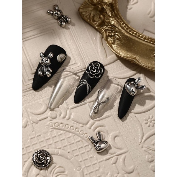 Charm gắn móng tay,trang trí móng tay loại thỏ,tim,gấu,hoa 5 cánh