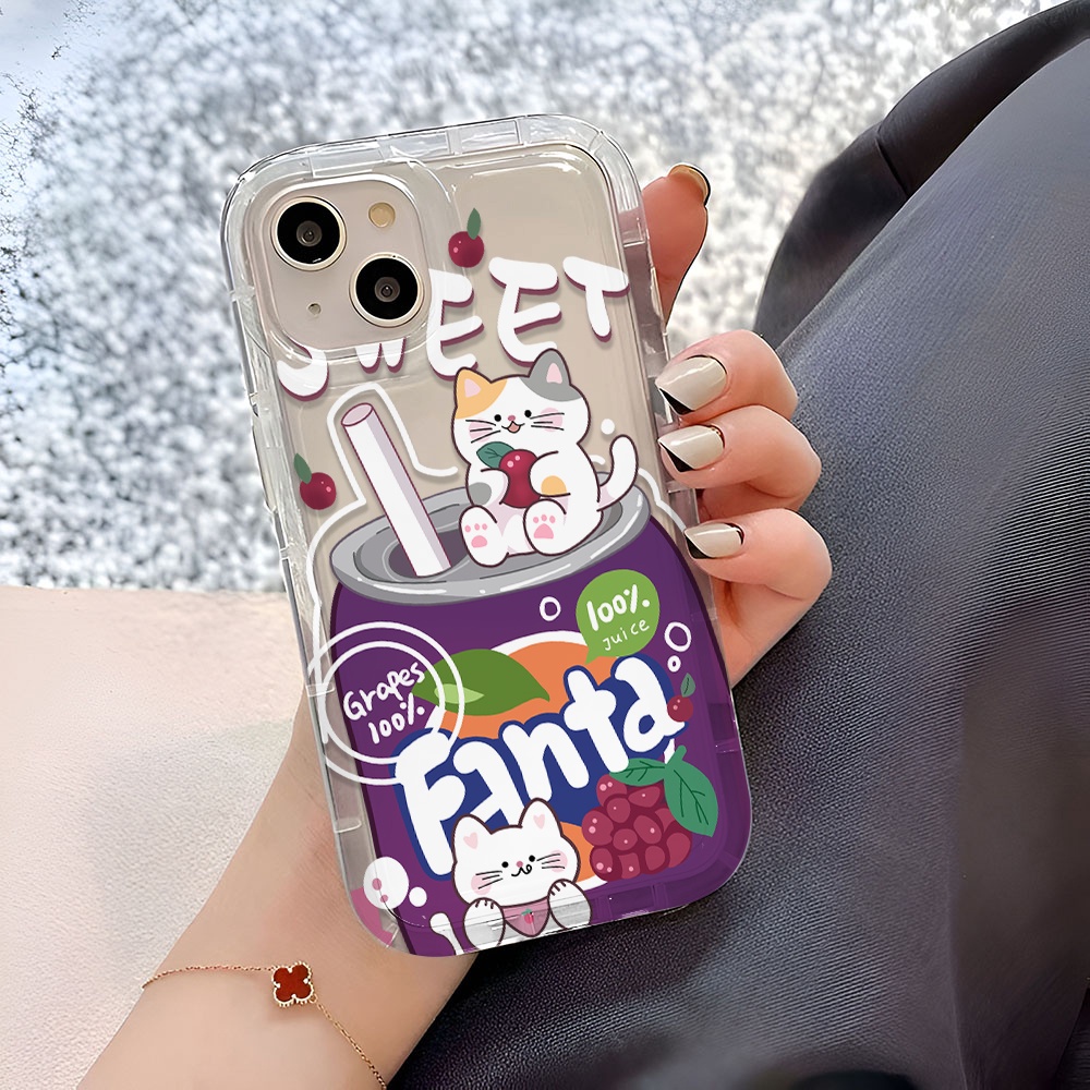 Ốp Điện Thoại Trong Suốt In Hình Đồ Uống Cho iphone 14promax 11 13 12 7Plus X XS Max