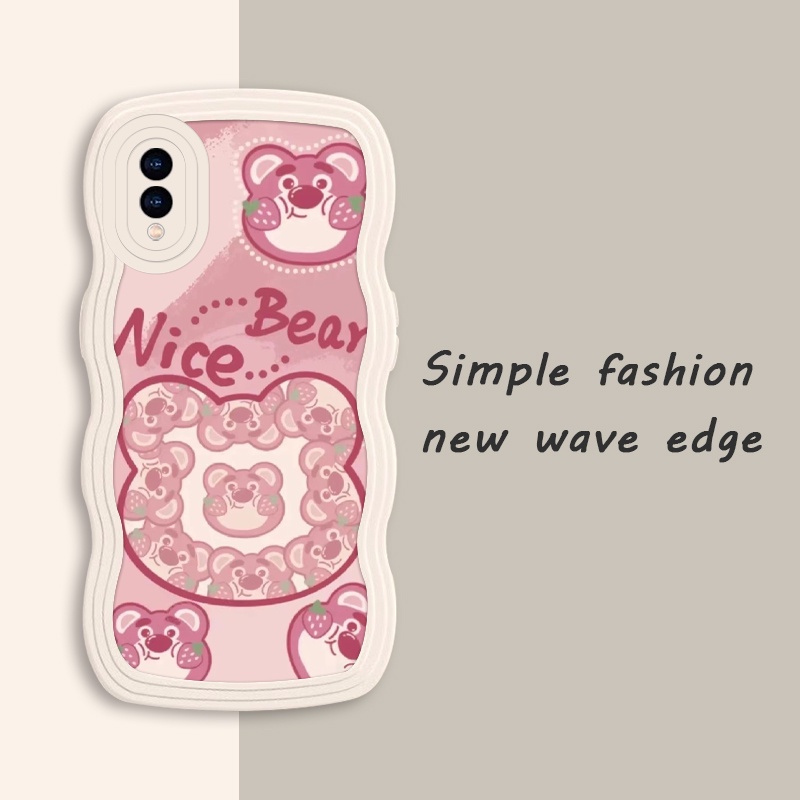 Ôp Điện Thoại Silicon Dẻo Họa Tiết Gấu & Dâu Tây Dễ Thương Chống Rơi Cho vivo y91c y70 y90 y1S y91i Ốp